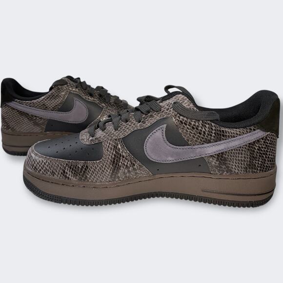 Nike Air Force 1 ’07 LV8 Off Noir Carbon Snakeskin Shoes Mens Size 11 HF2898-001 - Picture 5 of 13